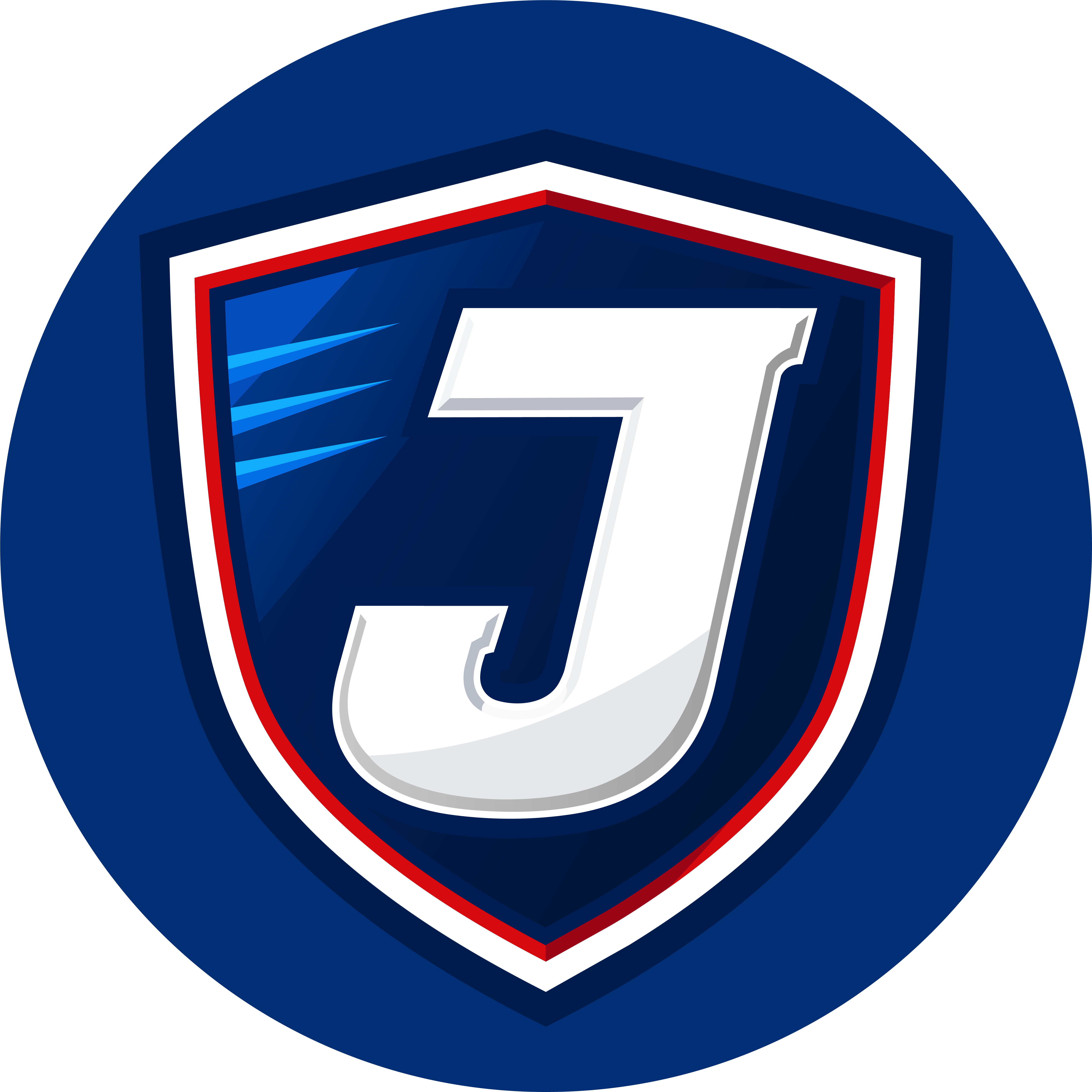 Super J shield formatted as a circular social icon