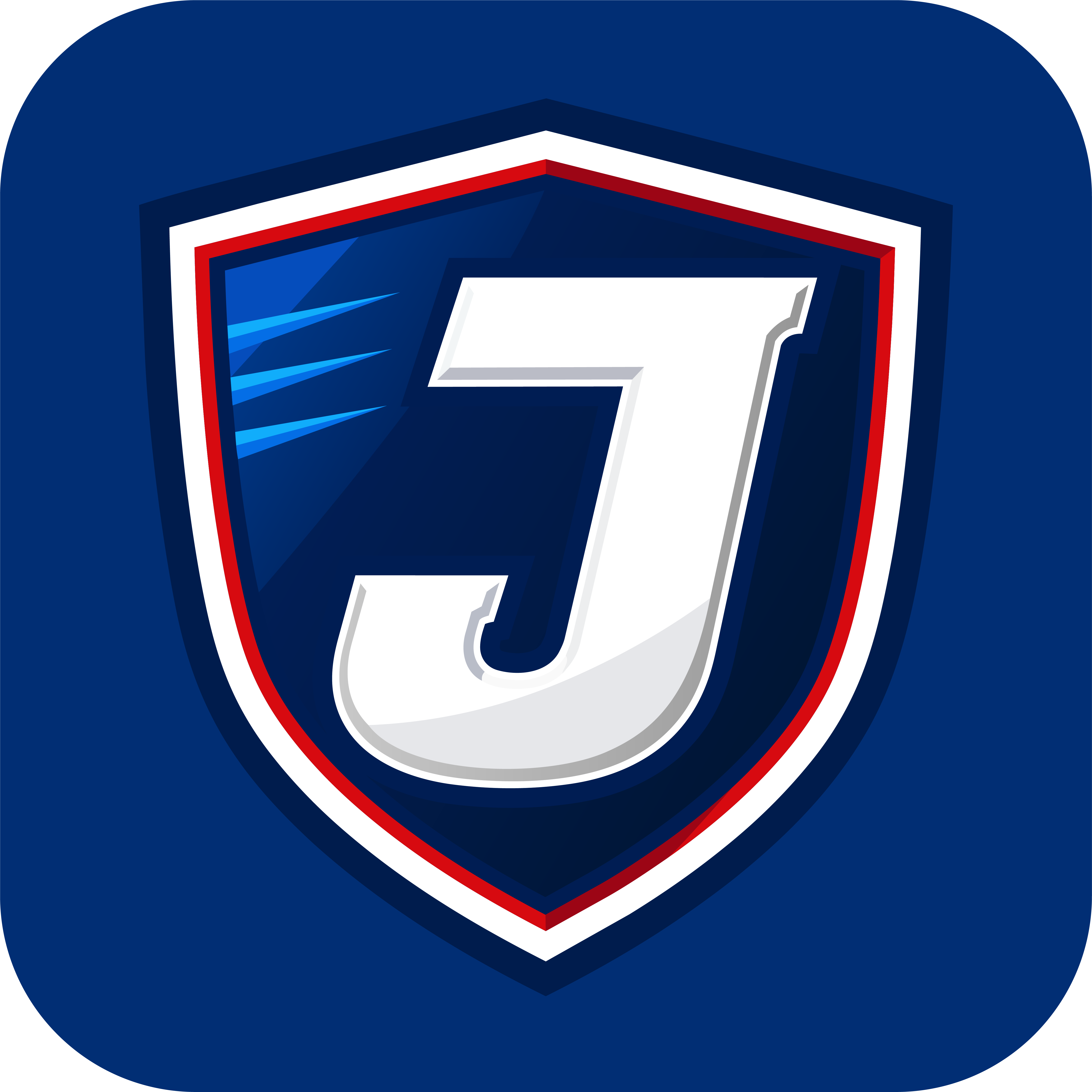 Super J shield formatted as a rounded app icon