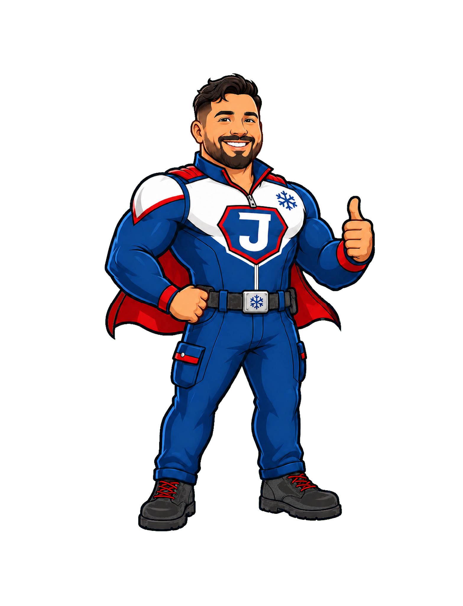 Super J mascot giving a thumbs up