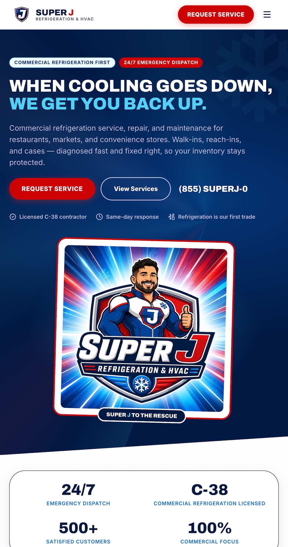 Super J mobile homepage